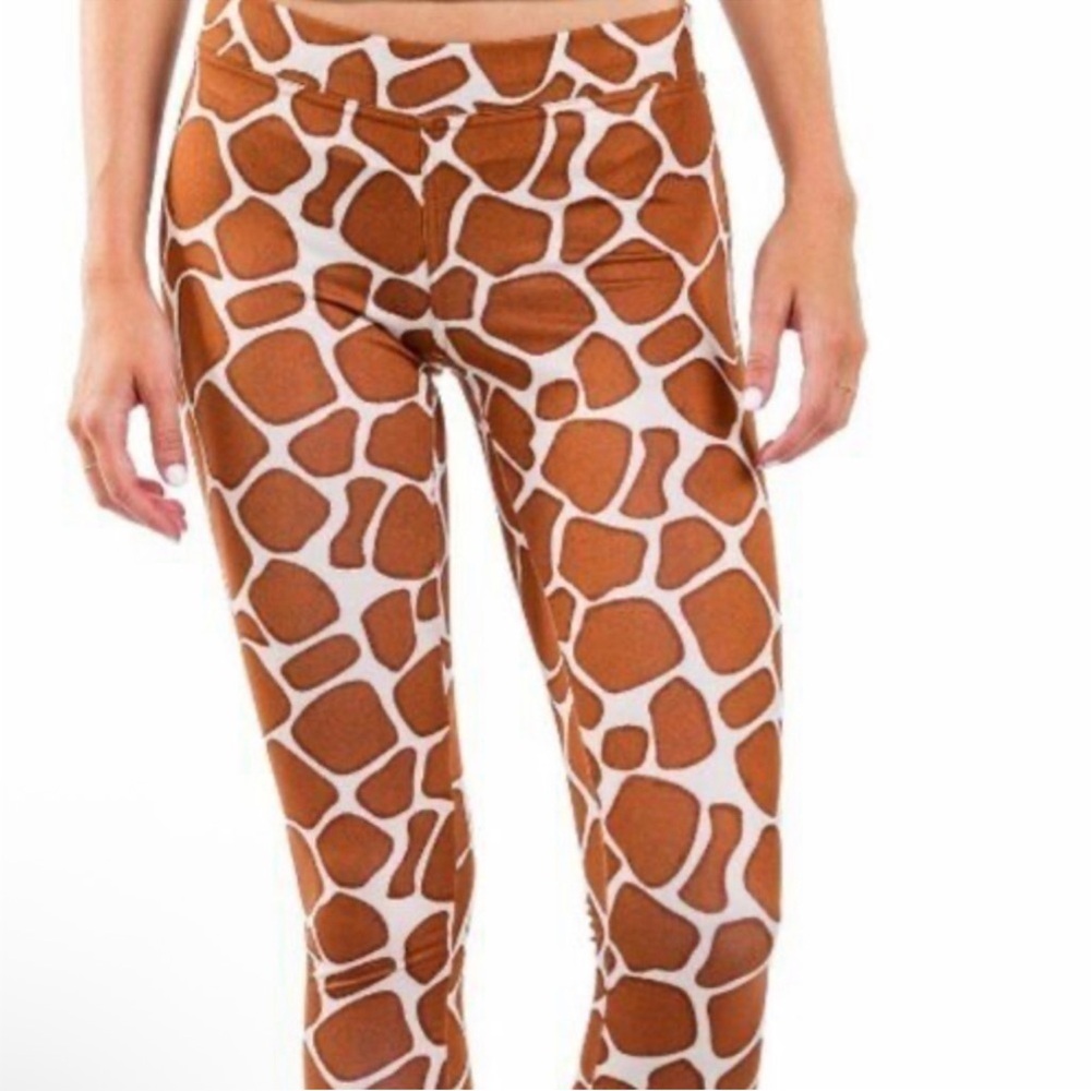 Tipsy Elves Giraffe Print Leggings‎ - Brown and White